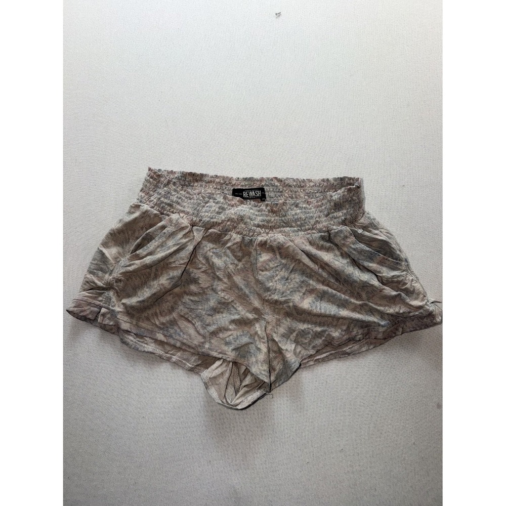 Rewash Shorts Womens Large Gray Good Abstract Floral Elastic Waist Pockets